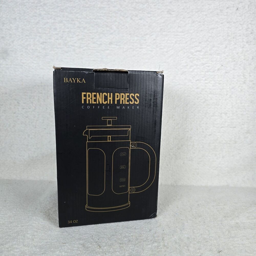 NEW- BAYKA 34 Ounce 1 Liter French Press Coffee Maker, Heat 34 oz, Copper NEW